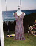 Rainbow Knit Ruffle Hem Slip Dress