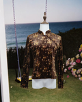 Brown Floral Velvet Cheongsam Blouse