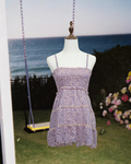Pink Ditsy Floral Tiered Chiffon Slip Dress