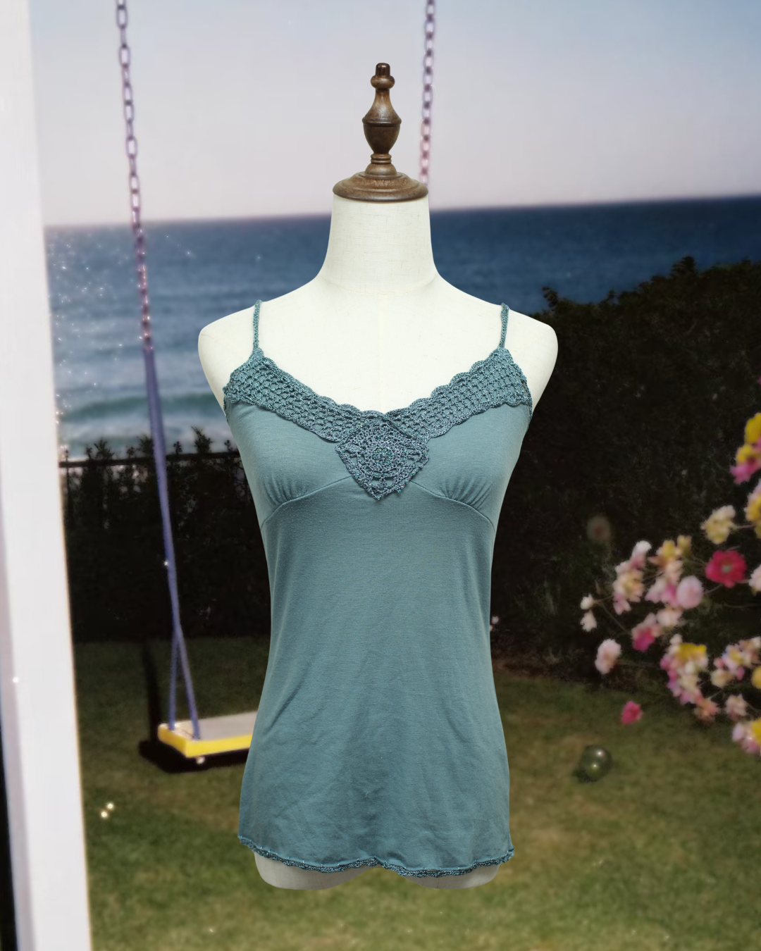 Dusty Blue Crochet Panel Wear