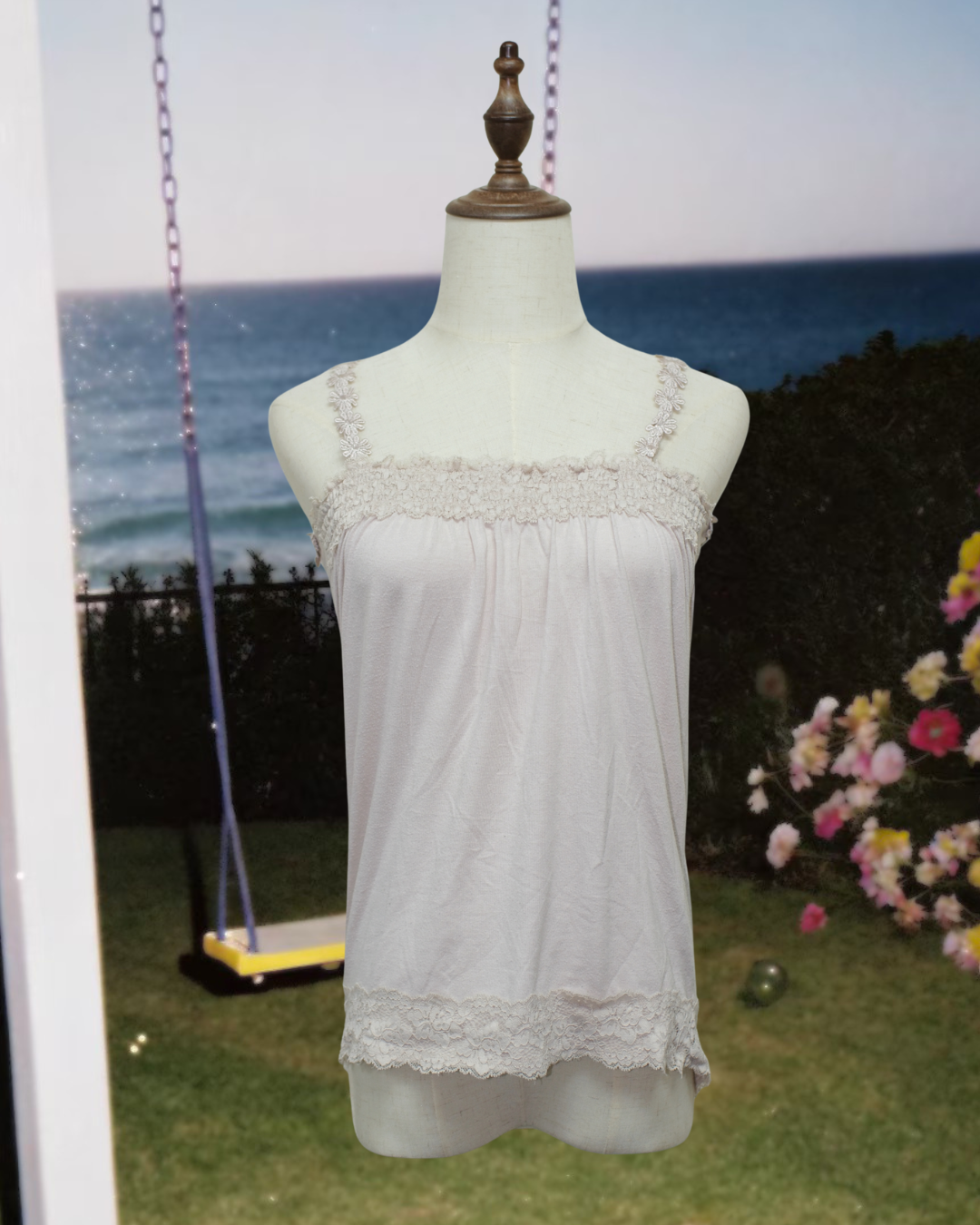 Pale Pink Floral Lace Strap Wear