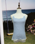 Blue‑White Stripe Lace Trim Wear