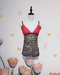 Red Leopard Print V-Neck Lace Camisole