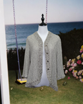 Grey Tweed Ruffle Trim Cardigan