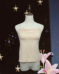 Pale Apricot Pleated Lace Trim Wear