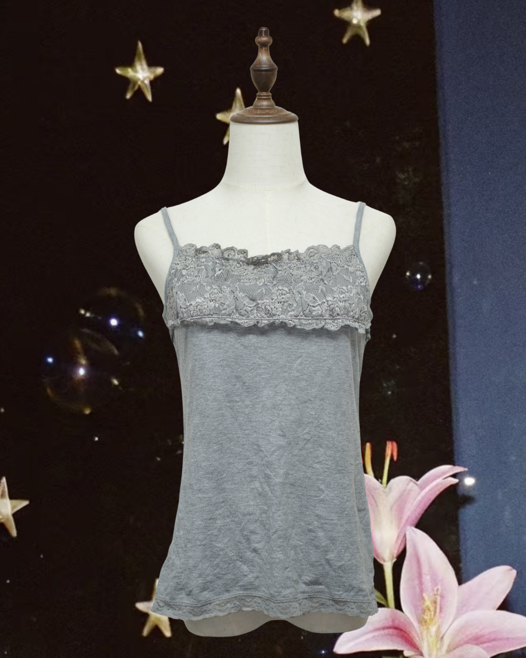 Heather Grey Dual‑Edge Lace Wear
