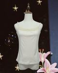 Cream Adjustable‑Strap Lace Neck Wear