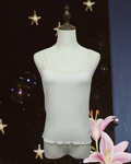 Cream Rib Lace Trim Wear