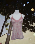 Coquette Pink Cheetah Print Lace V-Neck Cami