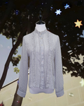 White Polka Dot Frill Trim Chiffon Blouse