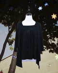 Black 2-Piece Set: Ribbed Tie-Front Cami & Open Cardigan