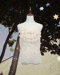 Forever 21 Beige Tiered Ruffle Chiffon Cami Top