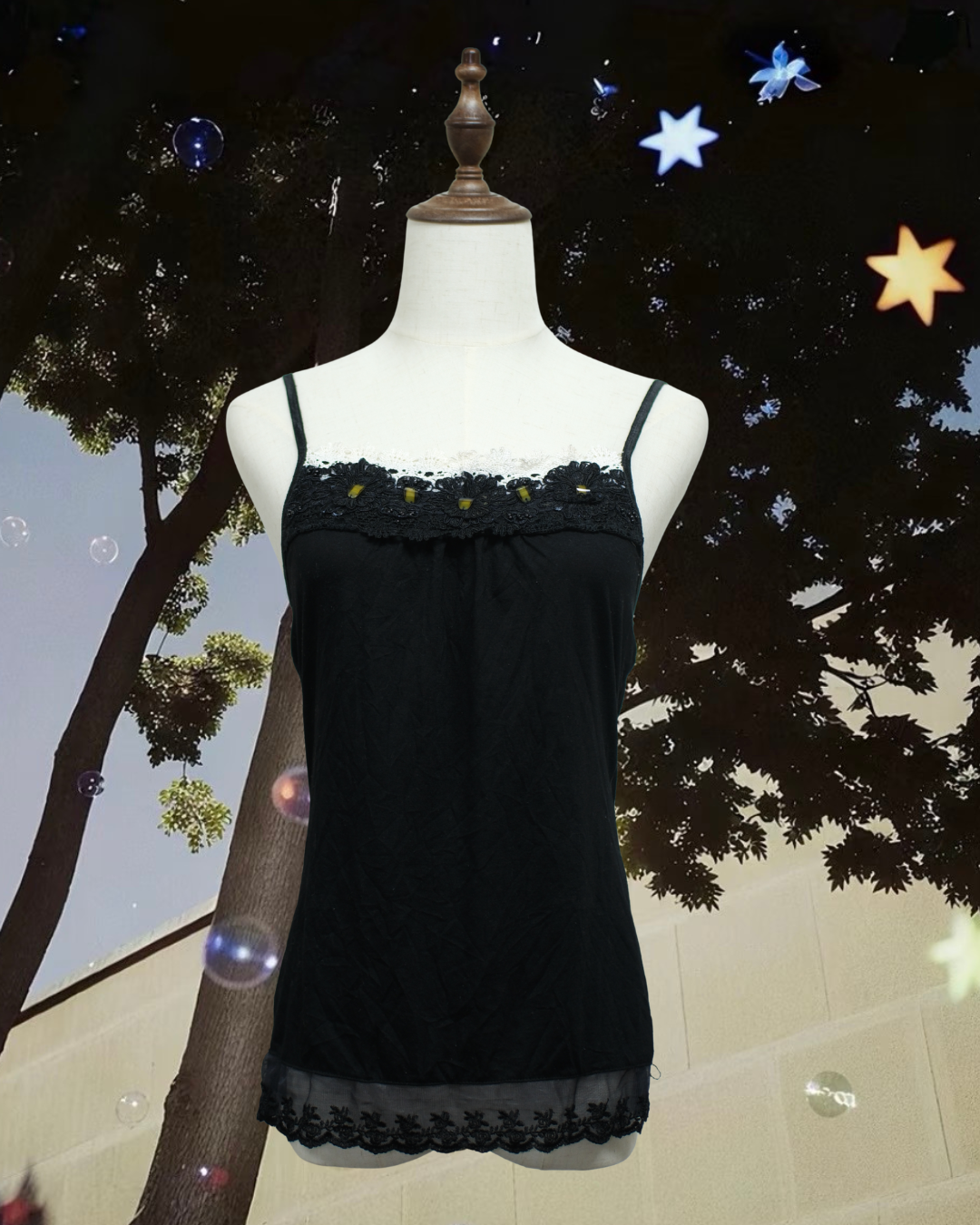Black Beaded Lace Trim Wear
