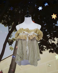 Coquette Gold Shimmer Pleated Babydoll Cami Top