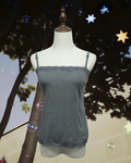 Slate‑Blue Dual Lace Trim Adjustable‑Strap Wear