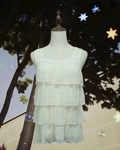 Off‑White Lace Bead Tiered Layer Wear