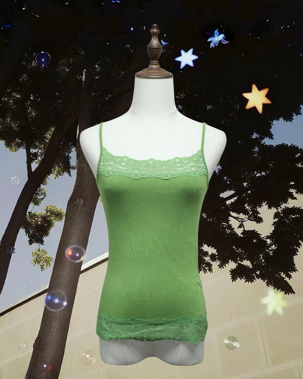 Vibrant Green Lace Tank