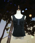 Black Pearl Rhinestone Panel Gathered Wear