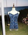 Navy Base Floral V-Neck Lace Trim Wear