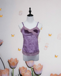 Lavender Velvet Lace-Trimmed Camisole