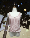 Dusty Pink Crinkled Sleeveless Tank