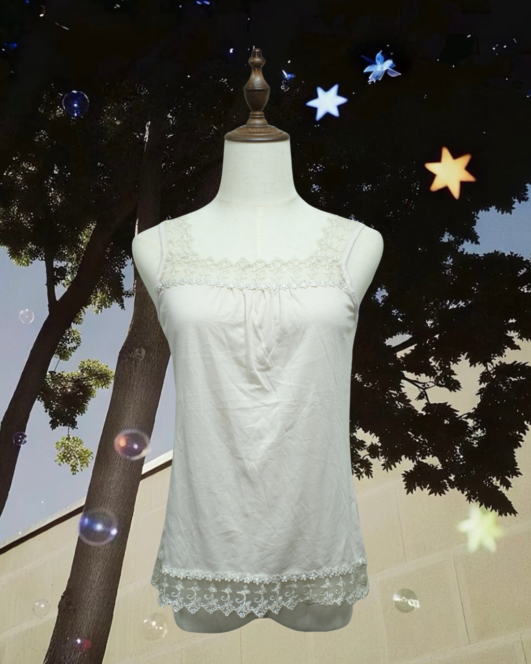 Soft Cream Lace Tank