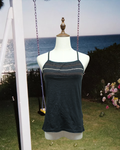 Black Horizontal Embroidered Bust-Gather Wear