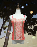 Burnt Orange Knit Lace Top