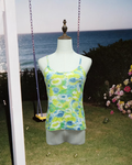 Green Blue Swirl Tie-dye Round Neck Double Strap Wear