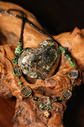 Multicolor Embroidery Green Aventurine Necklace
