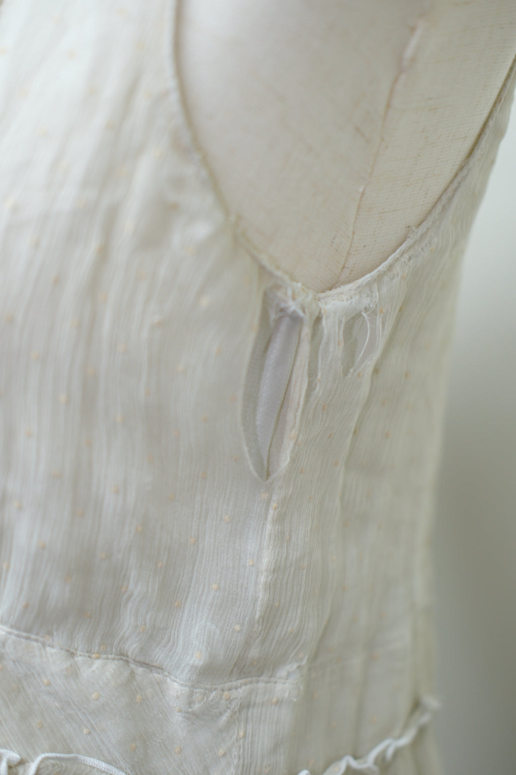 Off-White Dotted Mesh 3D Floral Embroidery Lace