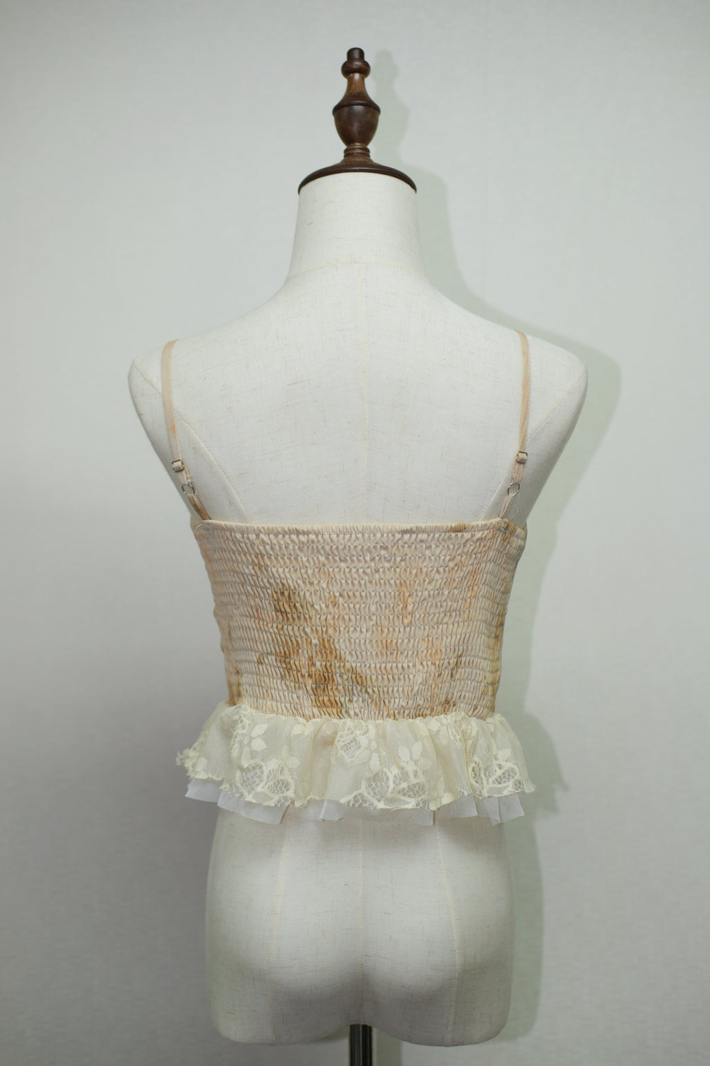 Watercolor Dye Fabric Flower Tie Lace Ruffle
