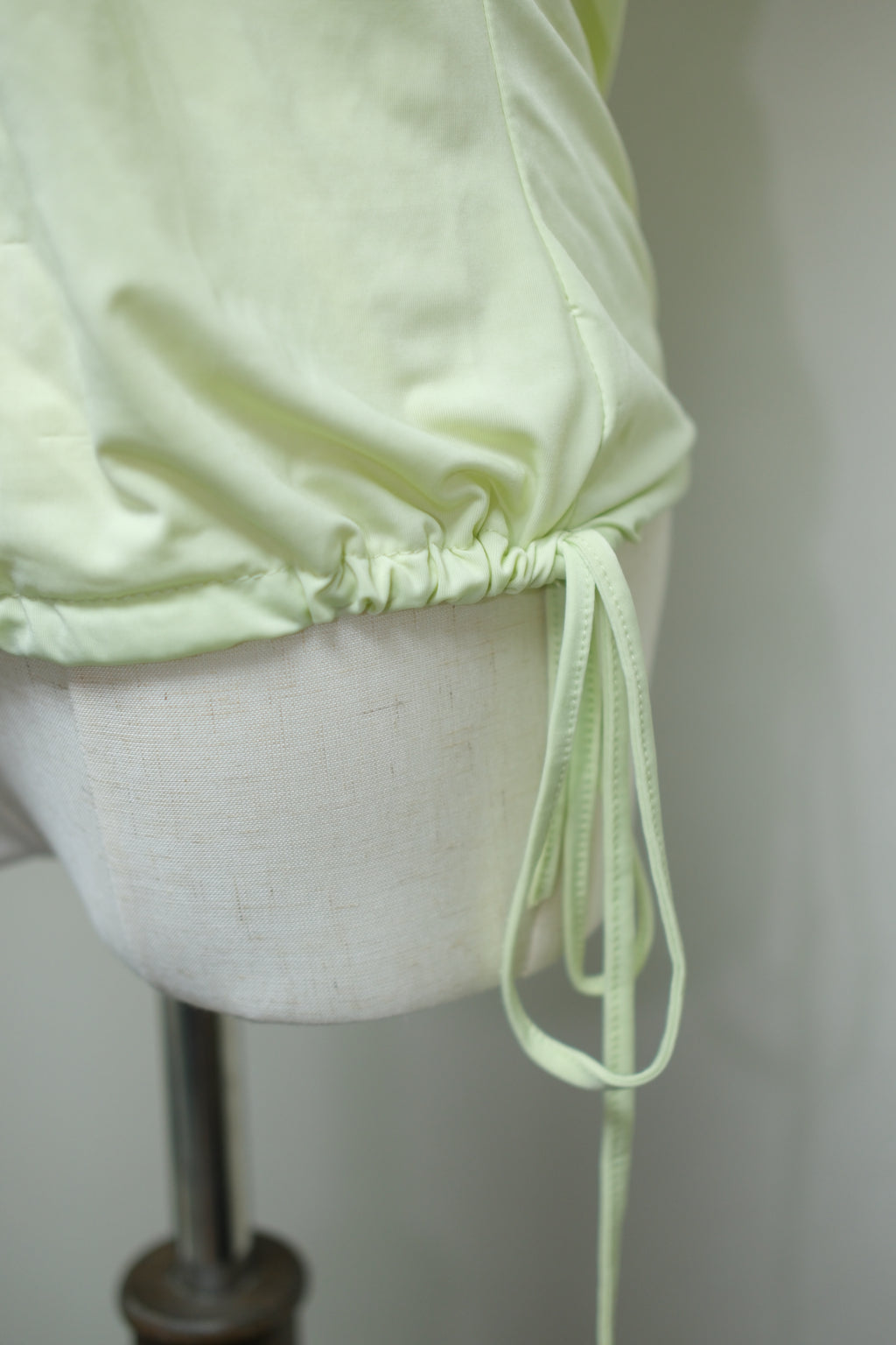 Light Green Lace Ruffle Drawstring Top