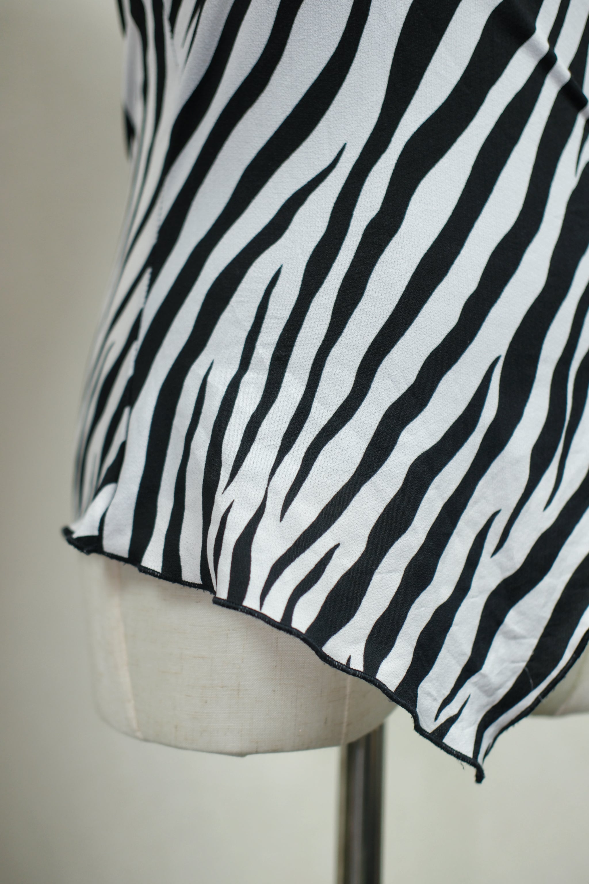 Zebra Print Color Block Wrap Sleeveless Top