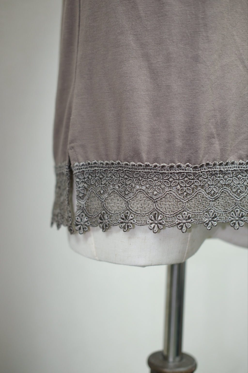 Taupe Cross Lace Back Strap