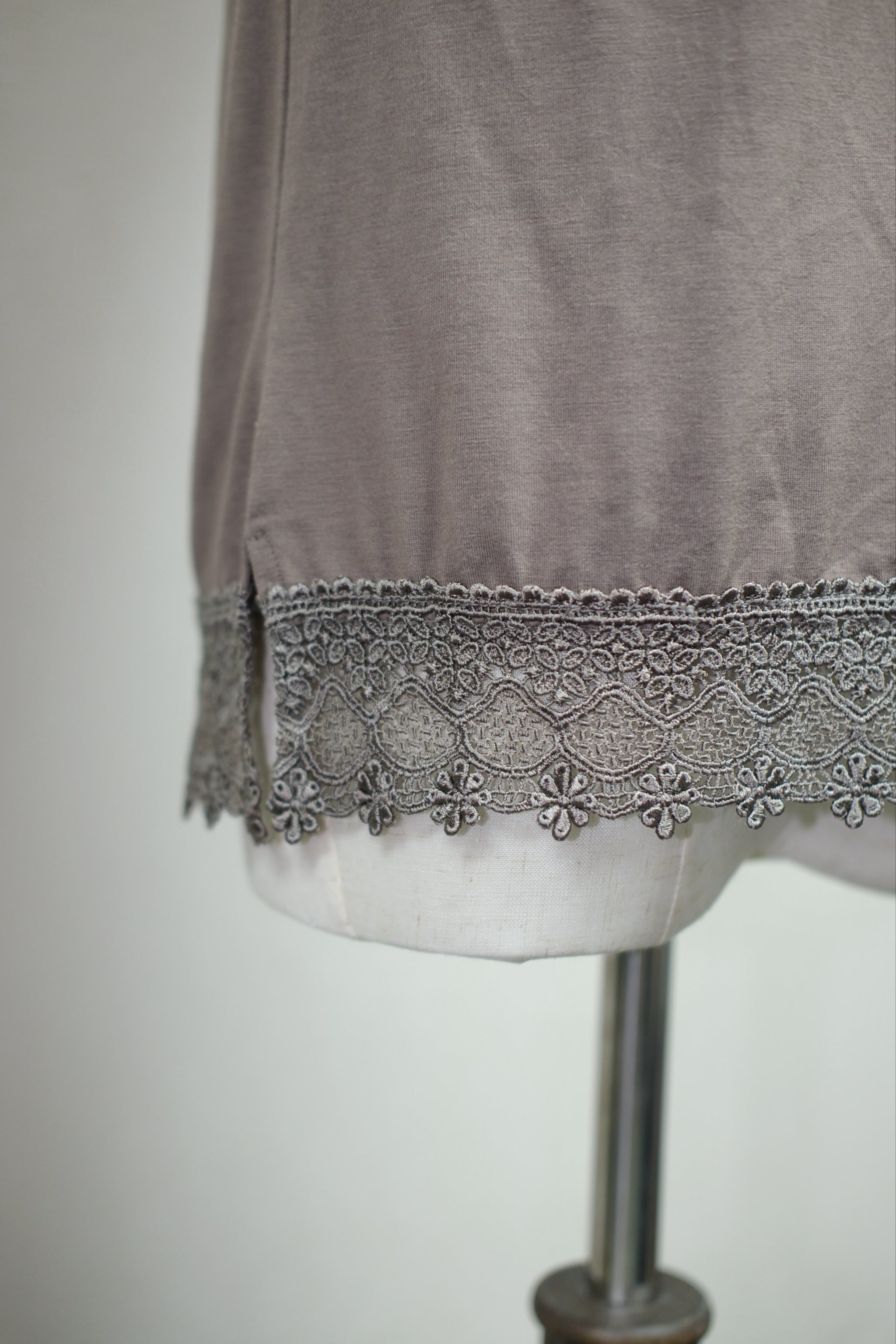Taupe Cross Lace Back Strap