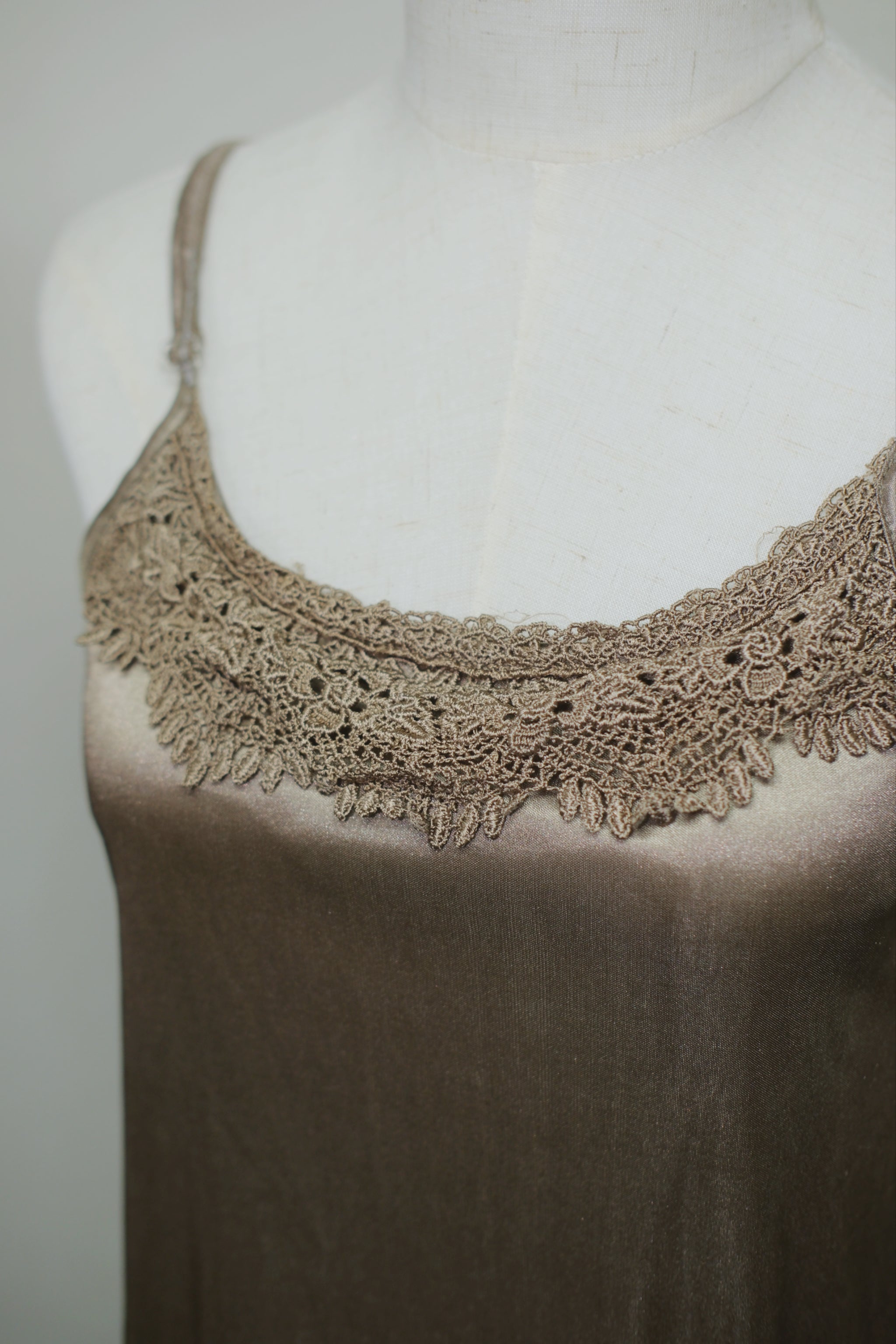 Grey Coffee Lace Dress Cardigan Inner Two-Piece