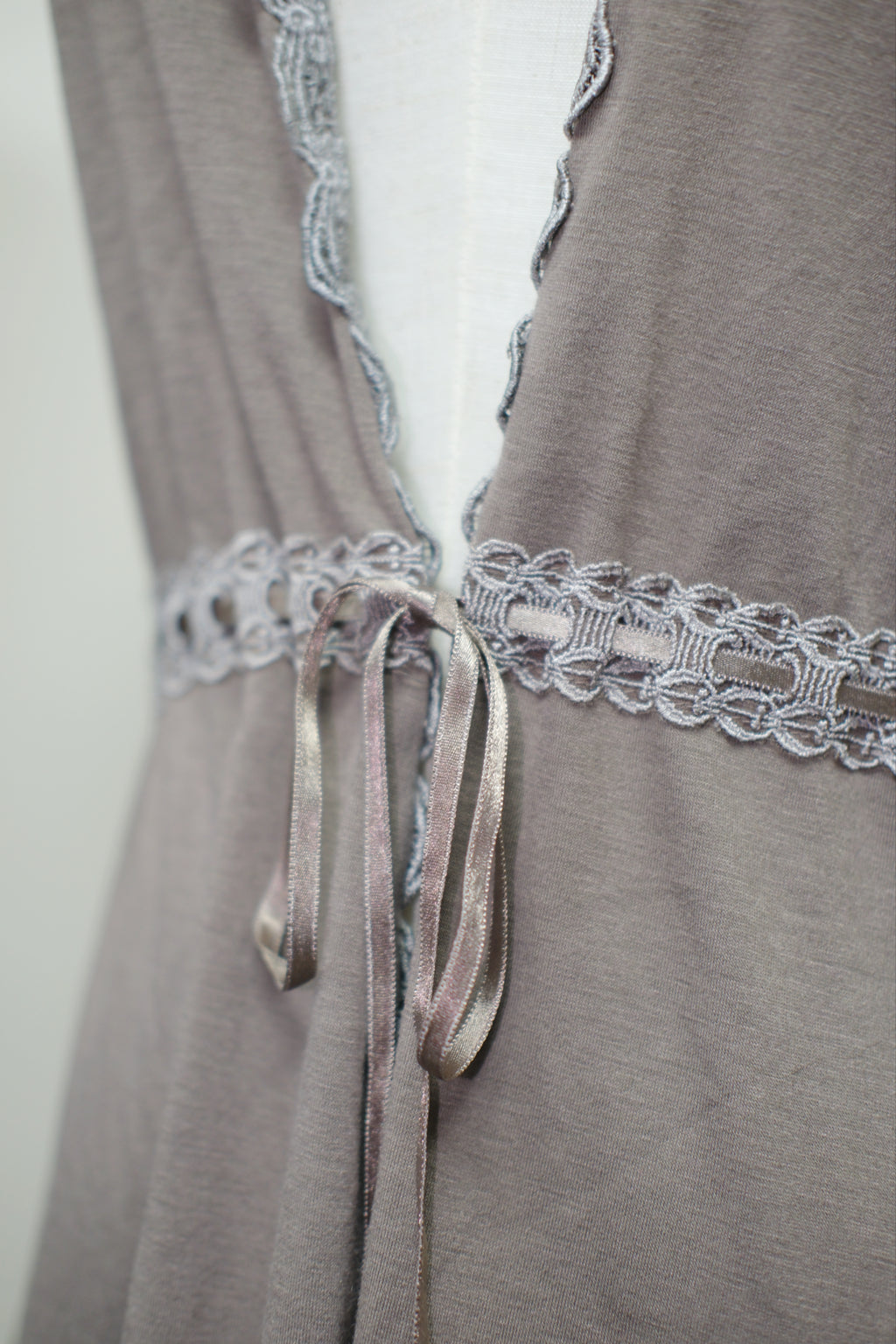 Grey Coffee Lace Dress Cardigan Inner Two-Piece