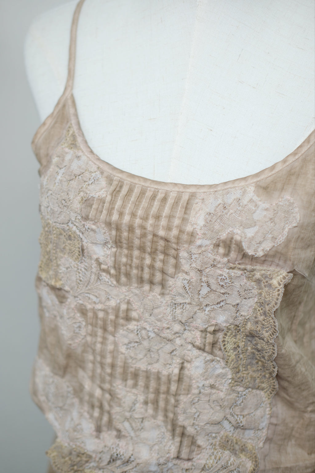 Coffee Lace Embroidery Waist Drawstring Blouse