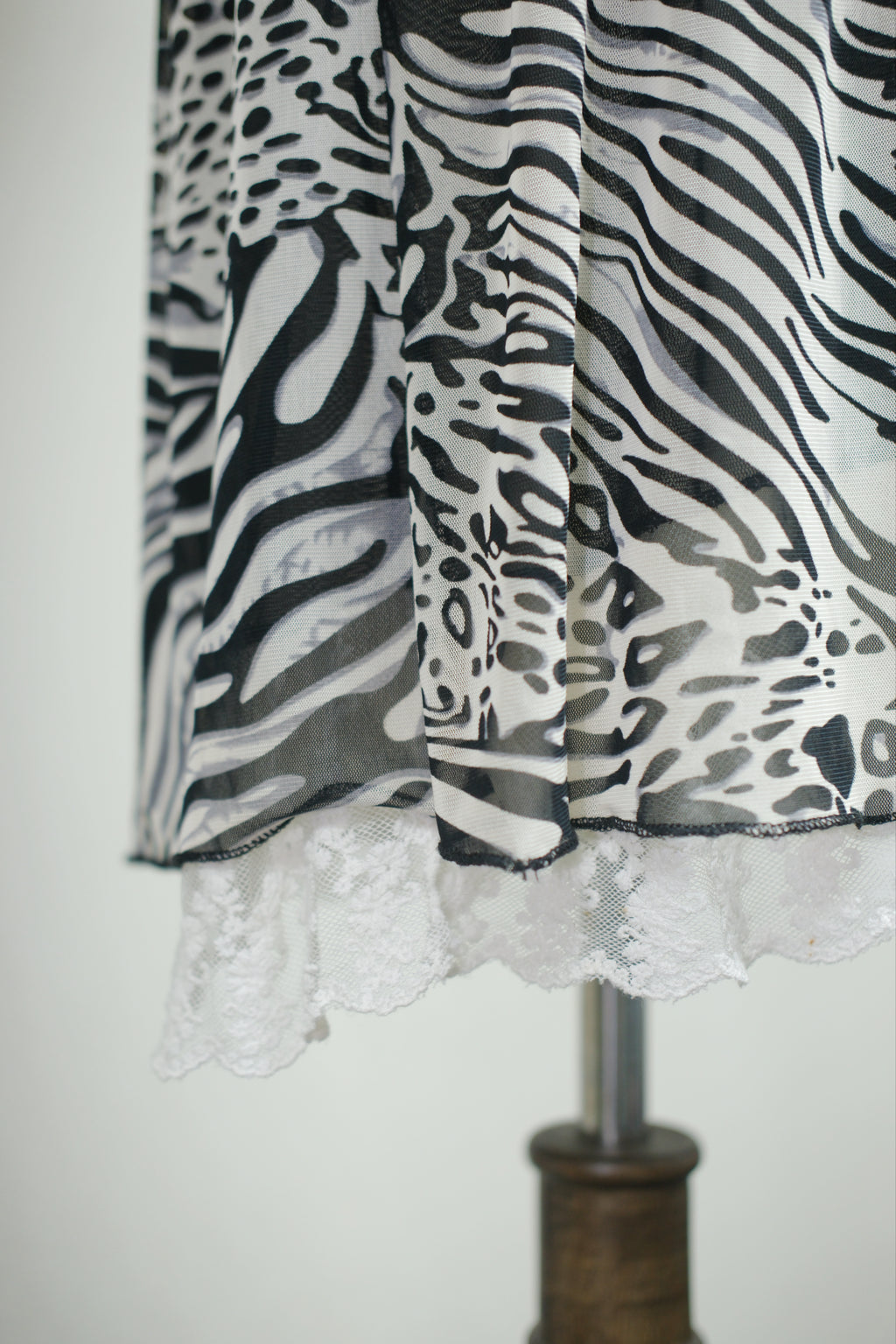 Black Trim Zebra Leopard Print Babydoll Cami Top