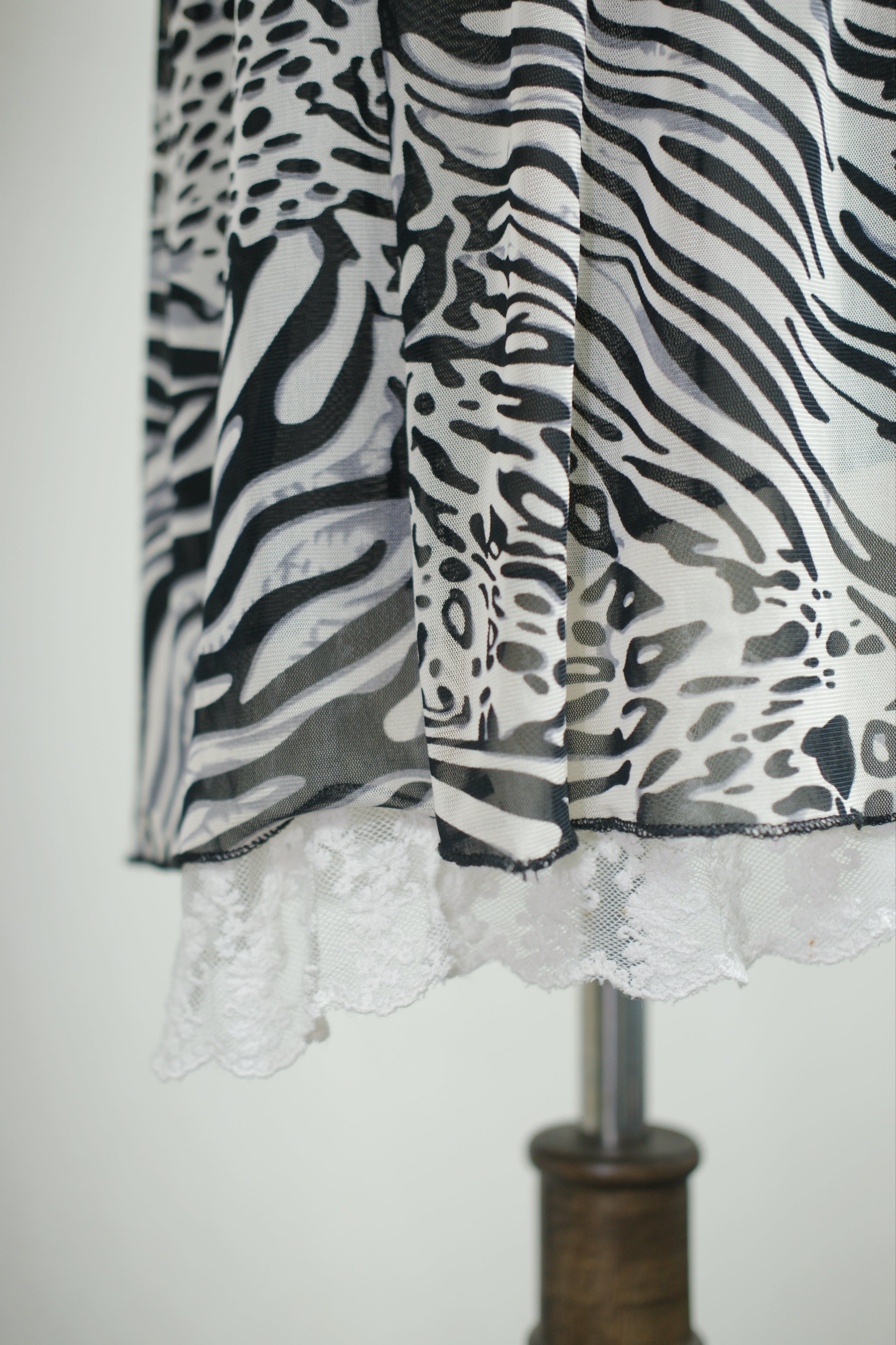 Black Trim Zebra Leopard Print Babydoll Cami Top