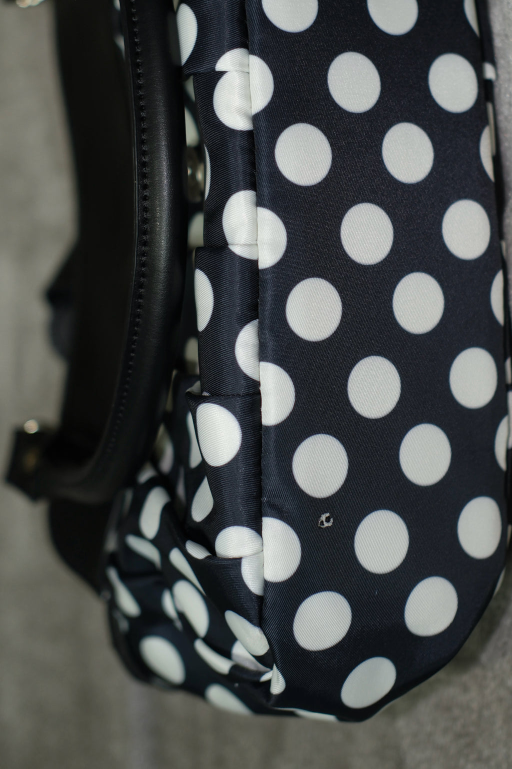 Black White Polka Dot Gathered Handbag