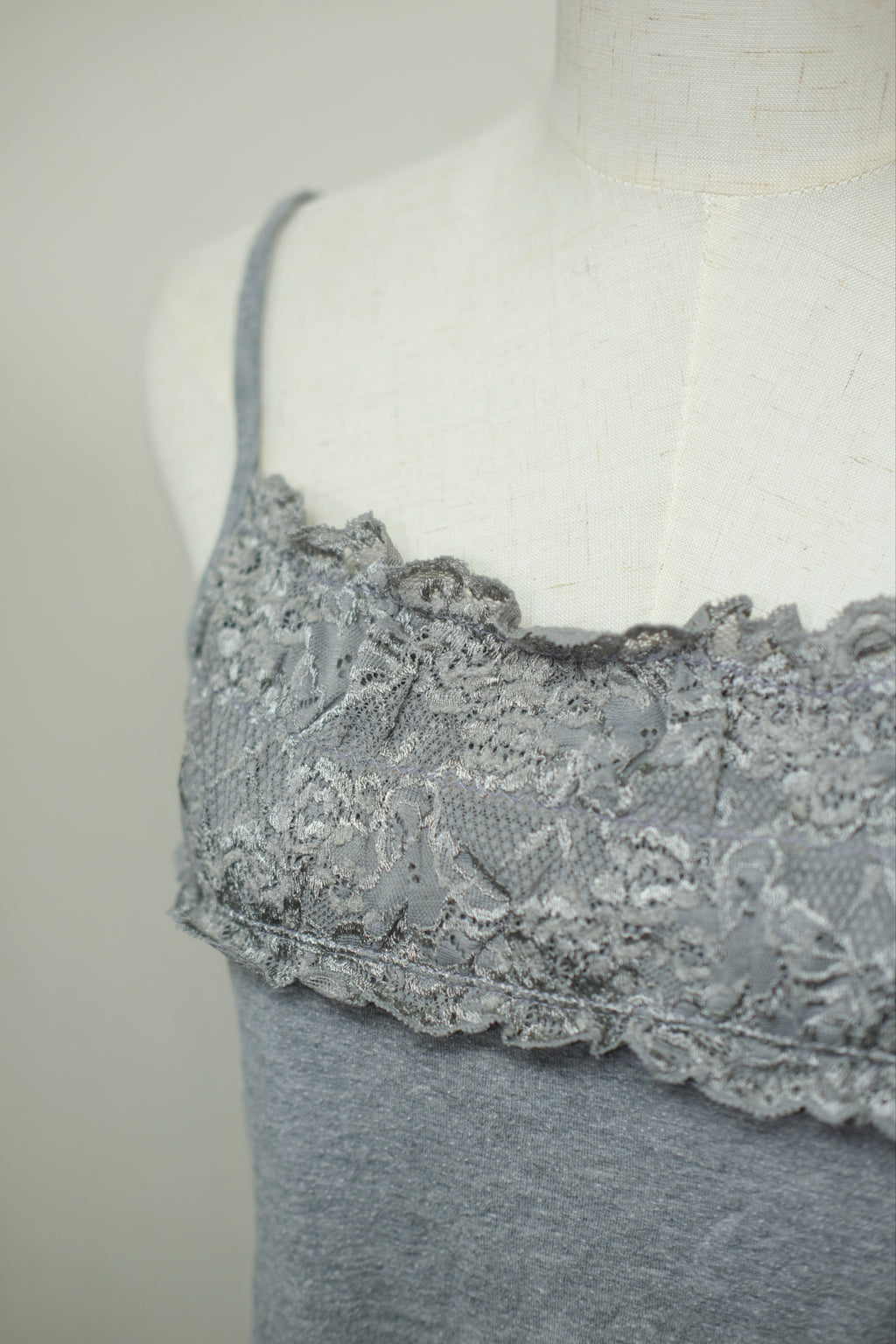 Heather Grey Dual‑Edge Lace Wear