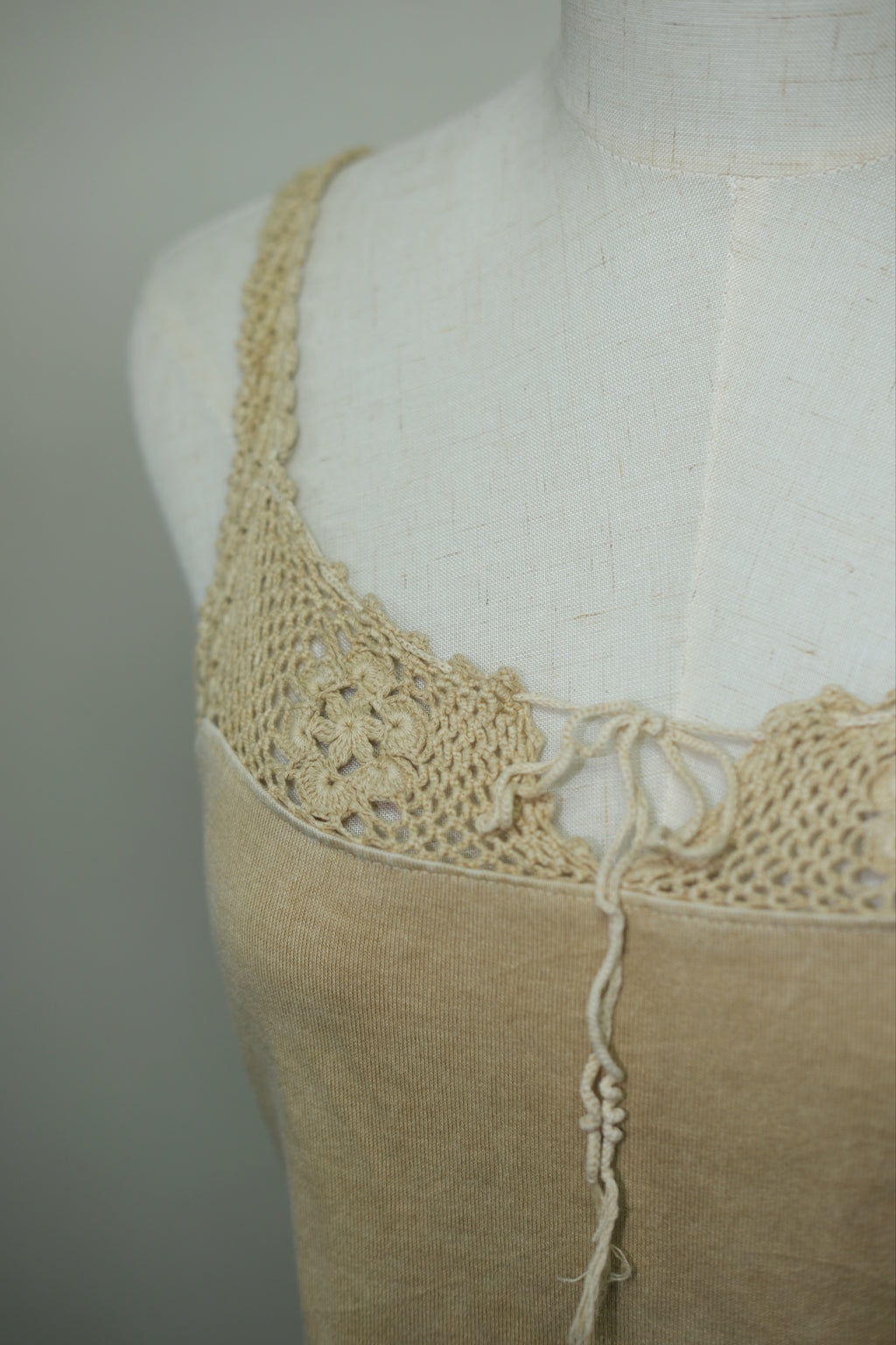 Khaki Crochet Tie Wear