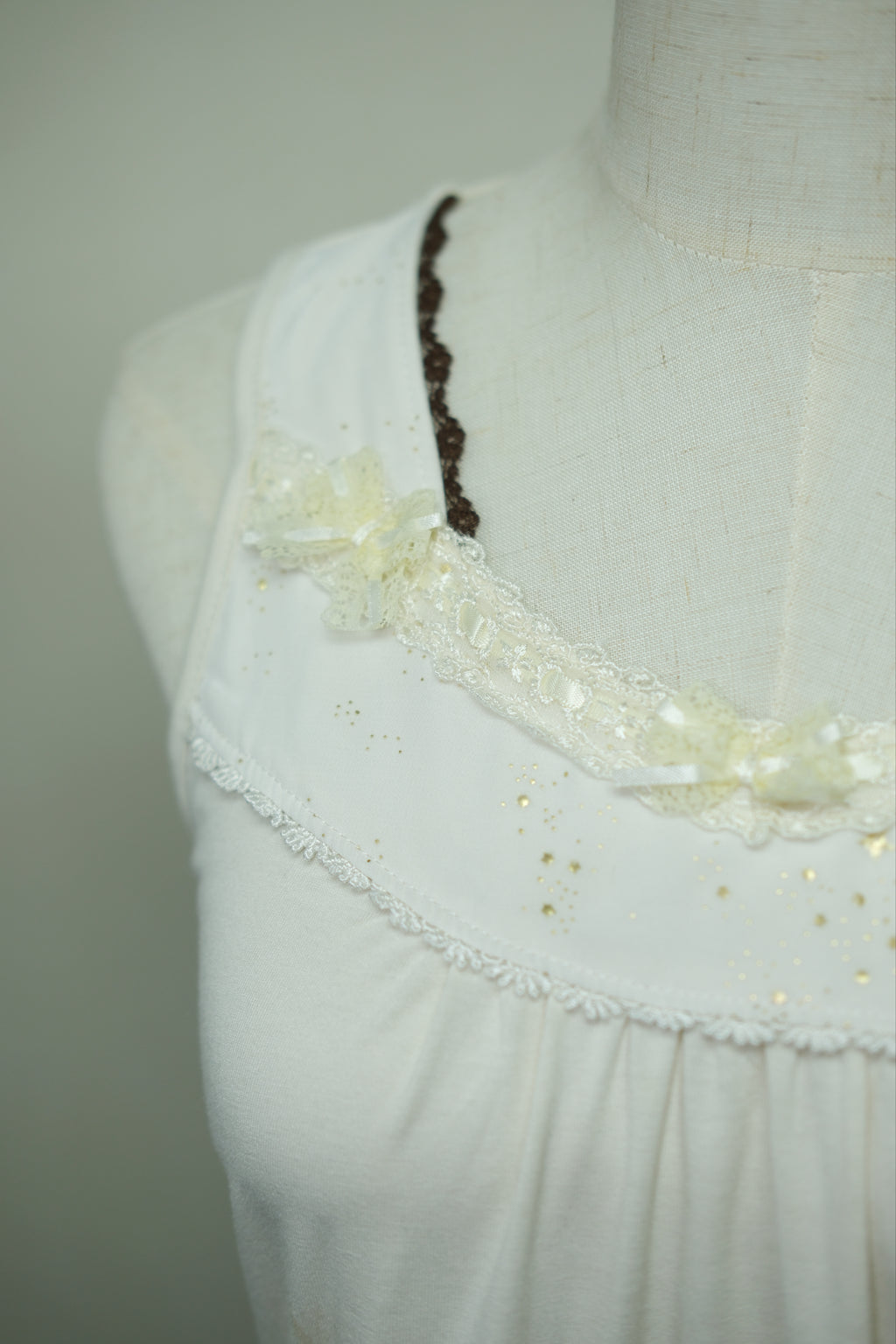 Cream Bow Gathered Wear