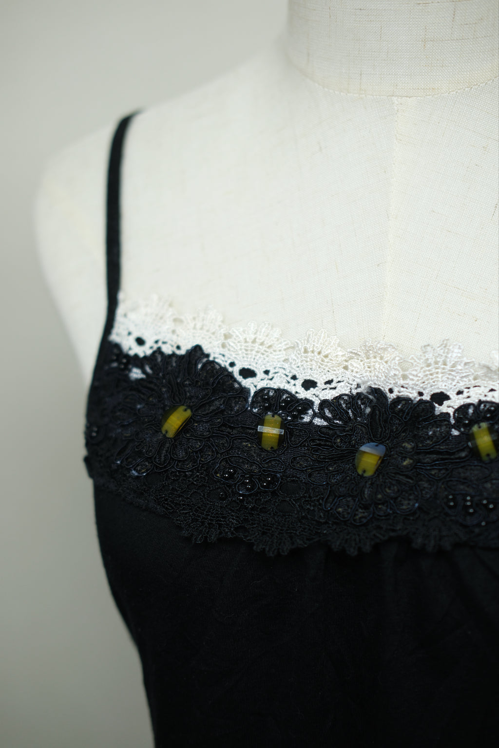 Black Beaded Lace Trim Wear