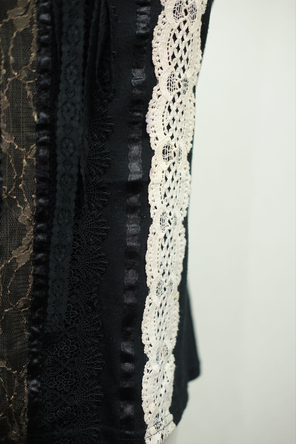 Black Contrast Lace Panel Wear