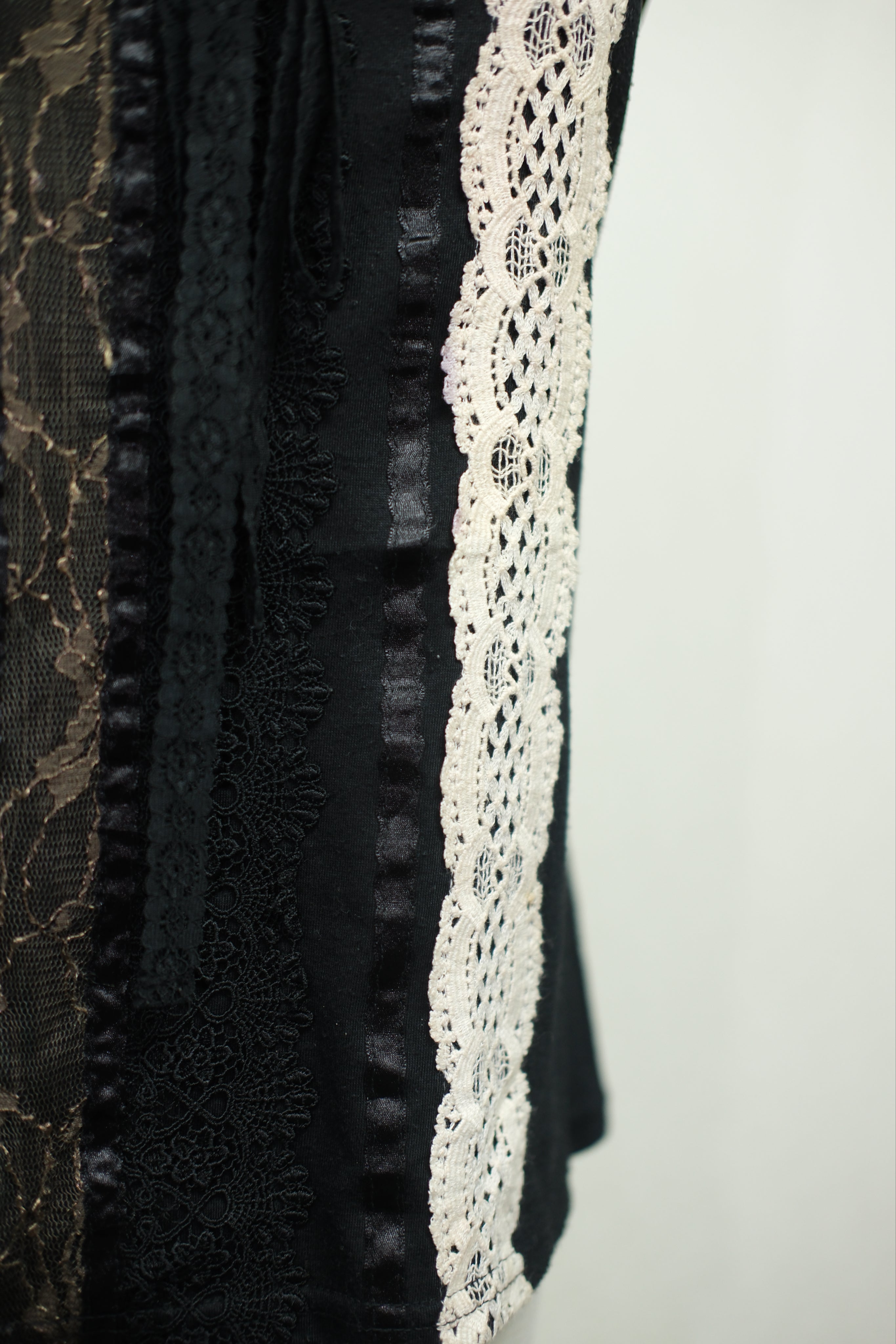 Black Contrast Lace Panel Wear