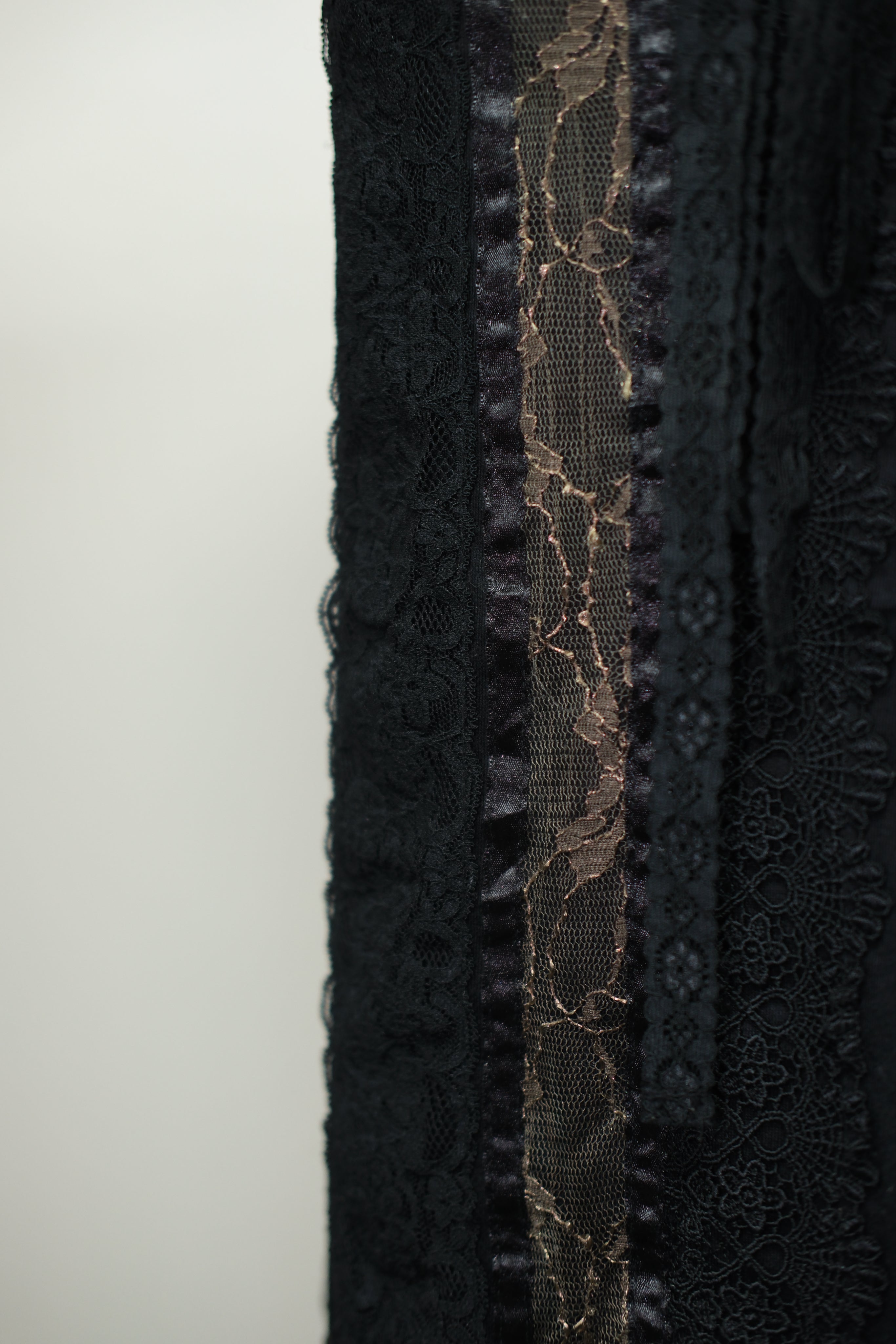 Black Contrast Lace Panel Wear