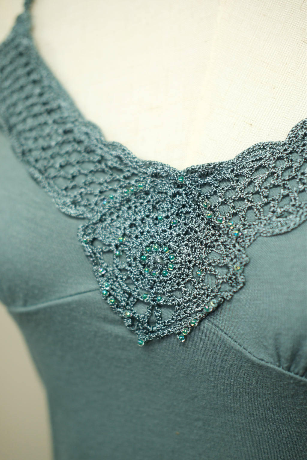 Dusty Blue Crochet Panel Wear